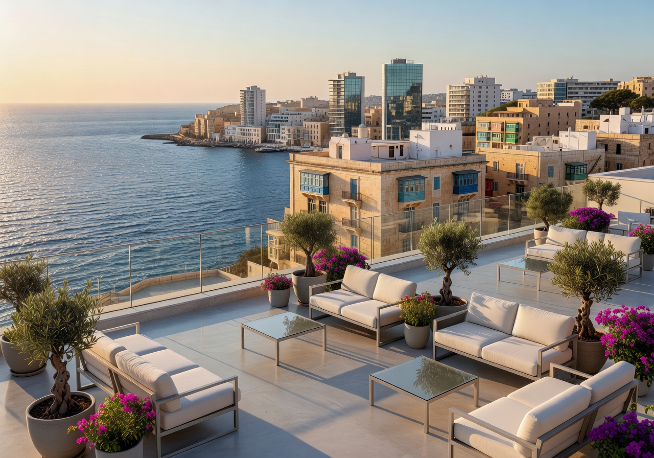 AX The Palace Sliema Rooftop View